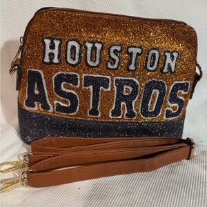 Houston Astros Glitter Shoulder Bag - Gold and Black